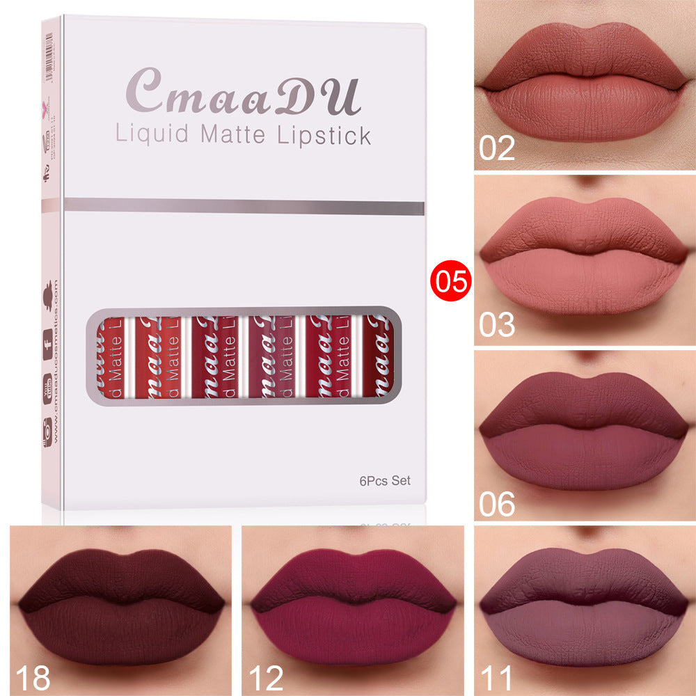 6Pcs Matte Waterproof Lipstick Set