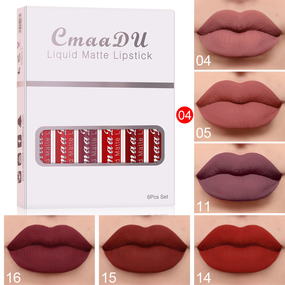 6Pcs Matte Waterproof Lipstick Set