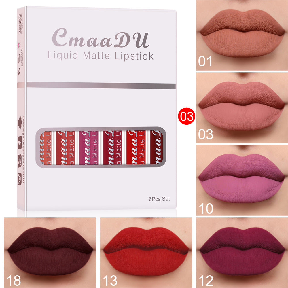 6Pcs Matte Waterproof Lipstick Set