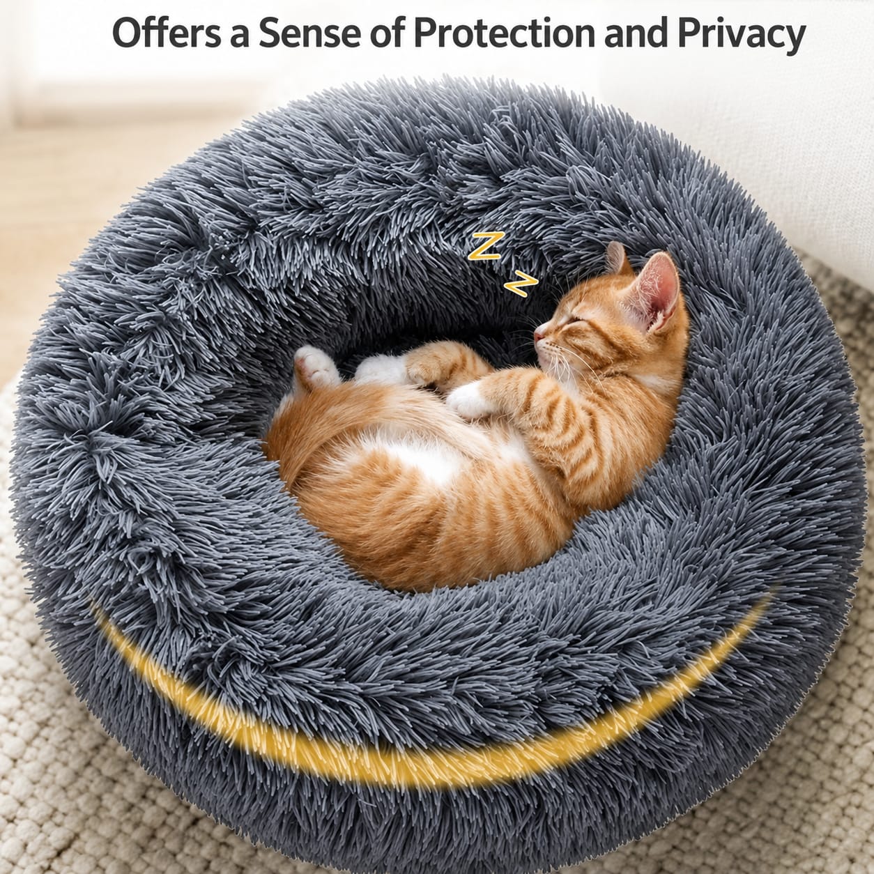 Calming Donut Dog Bed | Plush Anti-Anxiety Cuddler for Dogs & Cats | Multiple Sizes
