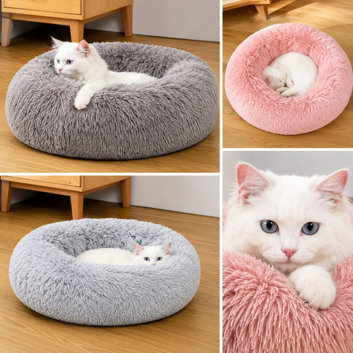 Calming Donut Dog Bed | Plush Anti-Anxiety Cuddler for Dogs & Cats | Multiple Sizes