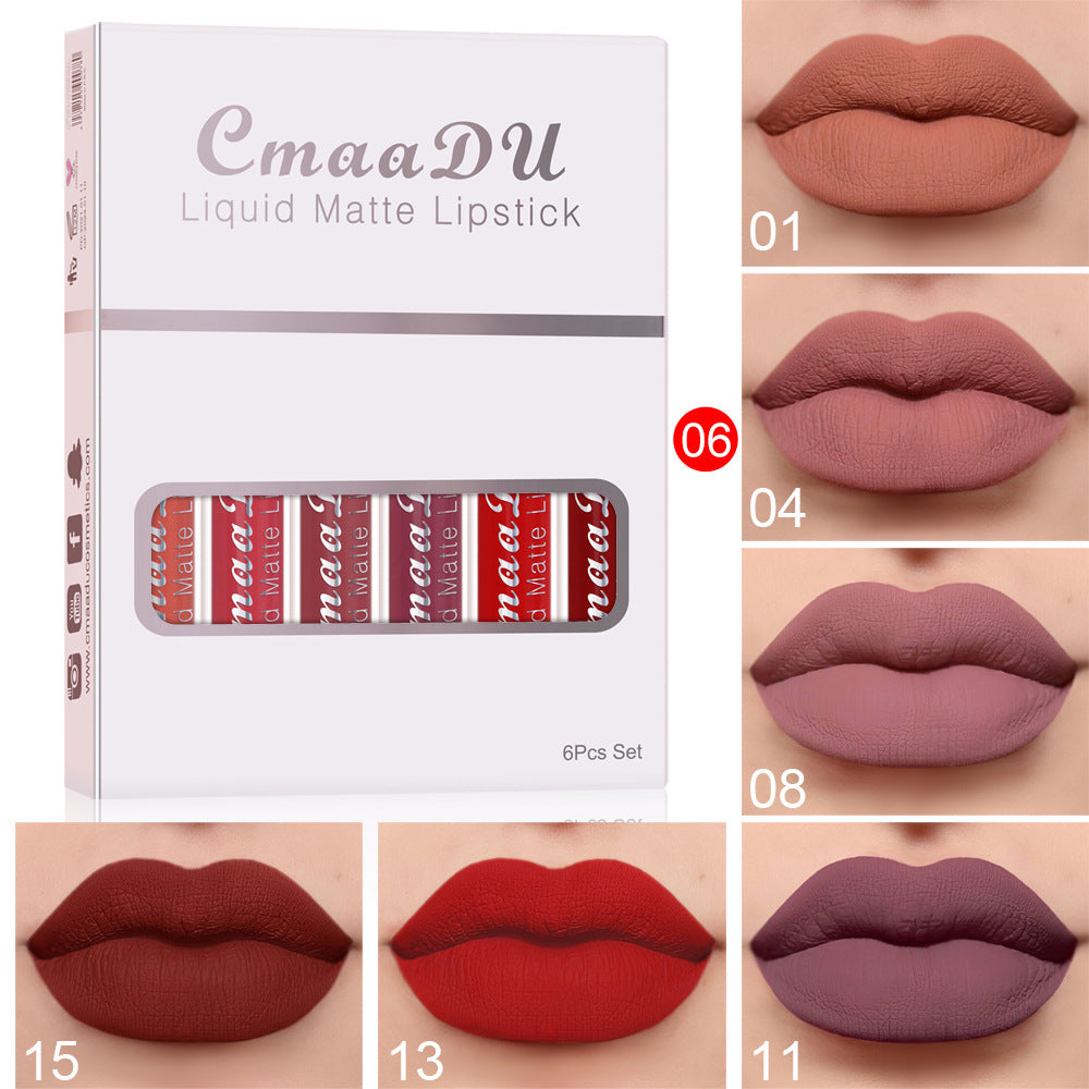 6Pcs Matte Waterproof Lipstick Set